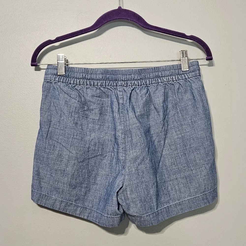 J. Crew Light Blue Chambray High-Waist Drawstring Shorts - Picture 2 of 3